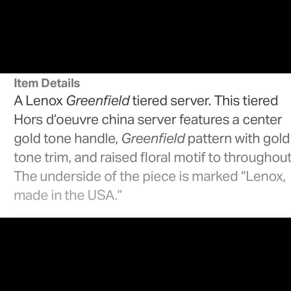 LENOX CHINA TWO TIERED GREENFIELD TERRACE SERVER - Picture 14 of 14